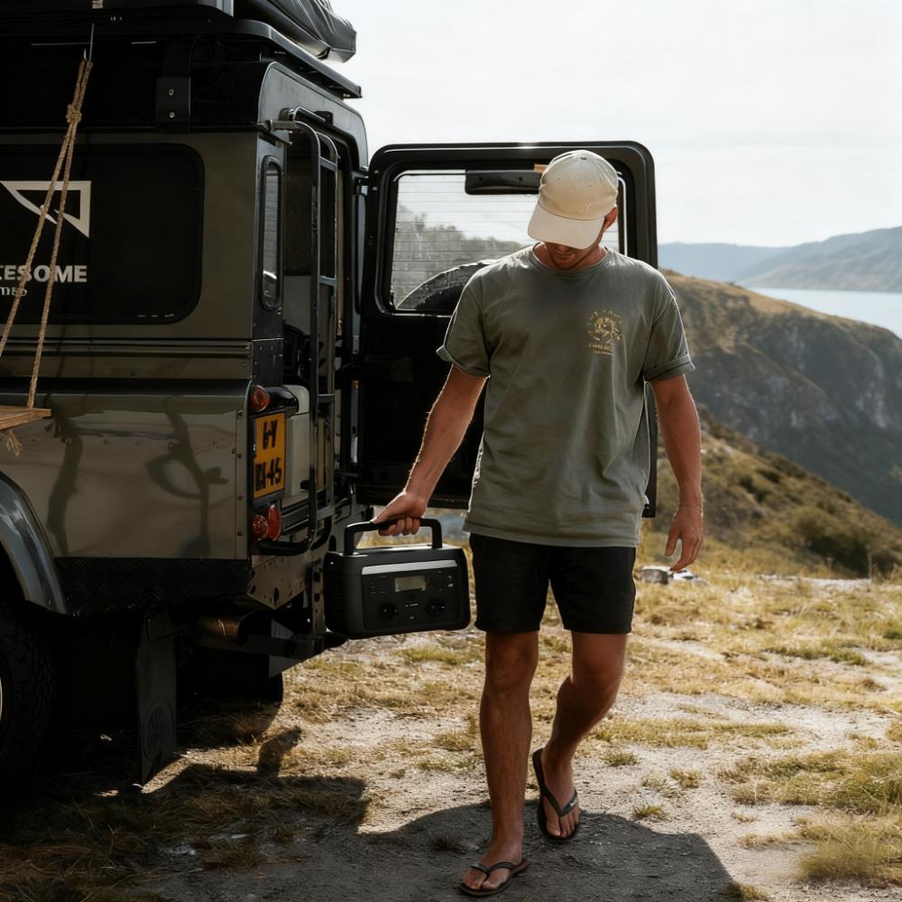 600W Power Station with 9 Ports & PowerBoost - Solar/Car Charging for Camping & Emergencies