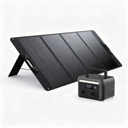 200W Solar Panel Foldable - IP67 Waterproof with Stand & DC Cable