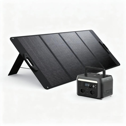 200W Solar Panel Foldable - IP67 Waterproof with Stand & DC Cable