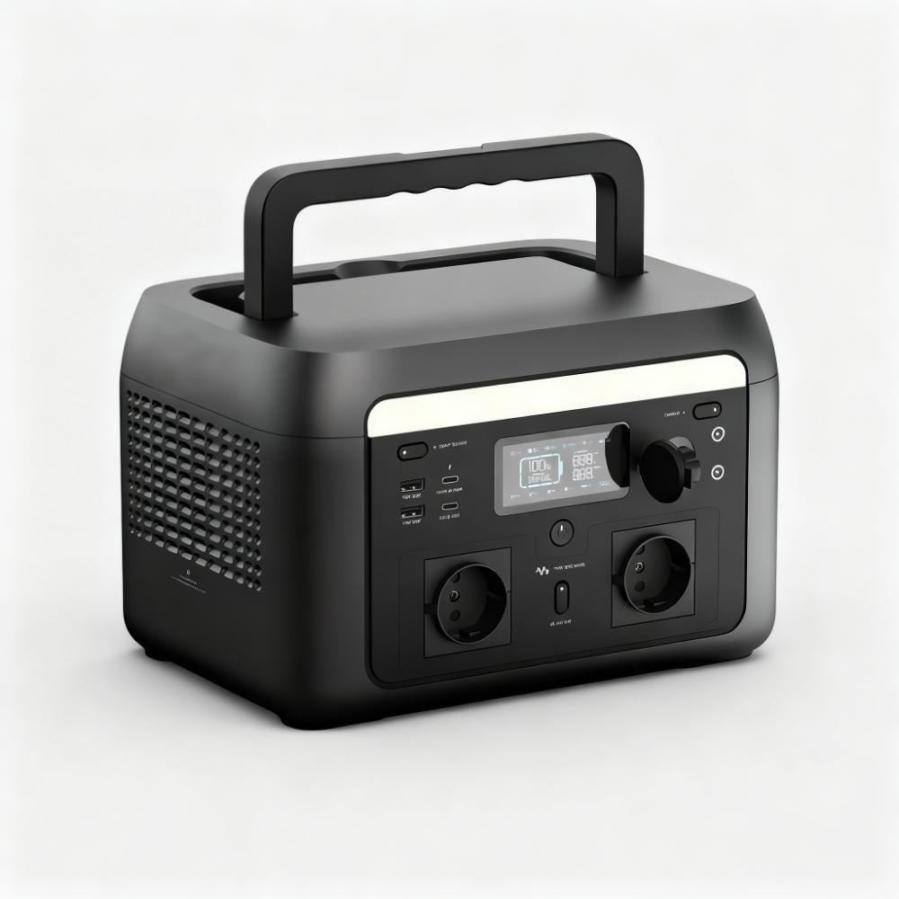 600W Power Station with 9 Ports & PowerBoost - Solar/Car Charging for Camping & Emergencies