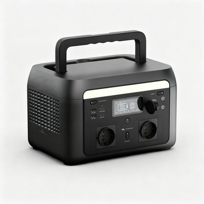 600W Power Station with 9 Ports & PowerBoost - Solar/Car Charging for Camping & Emergencies