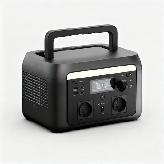 600W Power Station with 9 Ports & PowerBoost - Solar/Car Charging for Camping & Emergencies