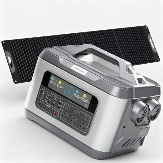 2240Wh LiFePO4 Power Station with 15 Ports & Solar Panel - 2200W Rated, 4500W Surge, 3000+ Cycles